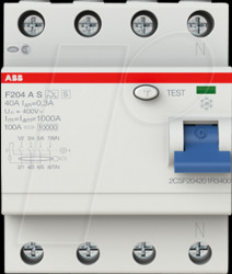 2CSF204201R3400 Residual current circuit breaker, type A, 40 A, 300 mA, 4 pin