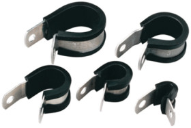 Cable clamp, max. bundle Ø 31.8 mm, aluminum, black, (W) 16.3 mm, 211-15220