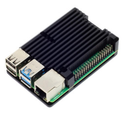 Pimoroni Aluminium Heatsink Case for Raspberry Pi 4 - Black