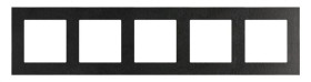 Simon 55 Ramka 5-krotna Nature Inox czarny TRN5/190