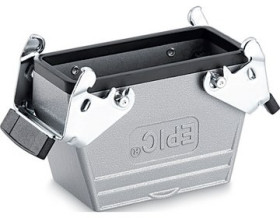 Grommet housing, size HB16, aluminum alloy, M25, straight, cross bow locking, IP65, 19086000