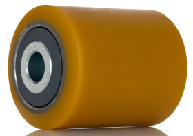 Kółko do wózka, Poliuretan, Żółty, obc.: 2000kg, śred.: 85mm, szer.: 105mm