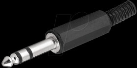 Jack plug, 6.3 mm stereo with bend protection