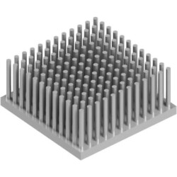 Pin heatsink, (L x W x H) 45 x 45 x 20 mm, 4.4 to 0.75 K/W, natural aluminum, ICK S 45 X 45 X 20