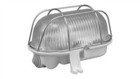 Oprawa Kanałowa Owal 60 E27 Z Siatką Metalową Ip44 Biała D.3166