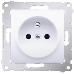 Gniazdo zasilające pojedyncze SIMON 54 białe [2P+Z] 16A z przesłonami Kontakt Simon DGZ1Z.01/11