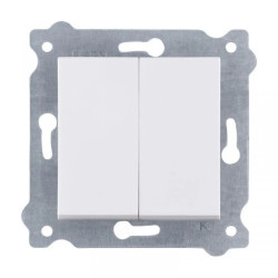 Łącznik podwójny schodowy 250V 10A Biały 211/01 EXEN