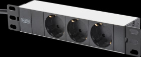 DN-95411 10" socket strip, 1U, 3-gang