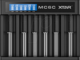 MC6C Fast charger, micro USB, Li-ion, 6-slot
