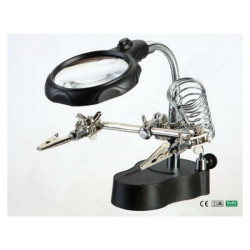 TRZECIA REKA UCHWYT MONTAŻOWY Z LUPĄ PODŚWIETLENIE LED PODSTAWKA PES0046