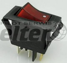Przeł. kołys. podśw. średni ON-OFF AC czerwony