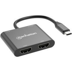 Manhattan 154321 USB 2.0 Adapter 1x USB-C plug 4x HDMI sockets 15 cm 4K UHD