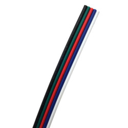 Przewód RGBW 5x0,5 do Taśm LED WHITE/BLACK/RED/GREEN/BLUE 5-żył kabel