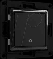 WS1 BLACK Shelly wall pushbutton, black, 1-gang