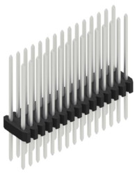 Pin header, 30 pole, pitch 1.27 mm, straight, black, 10061732