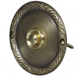 Przycisk dzwonkowy mosiężny z szyldem okrągłym 1A/50V mosiężny PDM-231-MOS YNSTA