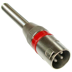 Wtyk mikrof.3 pin z odgiętką czerw.nieb.czar.