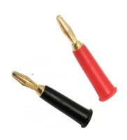 BANAN-WLBR-Z Wtyki bananowe lutowane - kpl. czarny + czarwony - złote