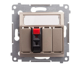 Simon 54 Gniazdo głośnikowe pojedyncze złoty mat DGL31.01/44