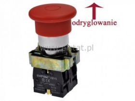 Przycisk sterowniczy, blokada, GRZYB (40mm) odciąg