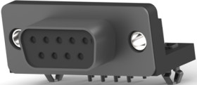 D-Sub socket, 9 pole, standard, equipped, angled, solder pin, 747844-4