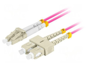 FO-LUSUMD41-0050VT Patch cord światłowodowy OM4 LC/UPC,SC/UPC 5m LSZH fioletowy