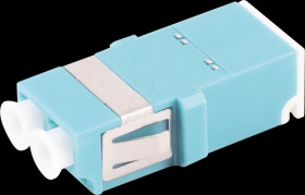 BS07-60032 FO coupler, LC / LC, shutter, duplex, aqua