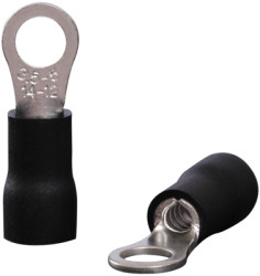 Insulated ring cable lug, 2.5-4.0 mm², 5.3 mm, M5, black, 22C452