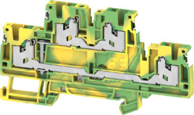 Protective conductor terminal, snap-in, 0.34-2.5 mm², 4 pole, 8 kV, green/yellow, 2902520000