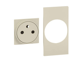 LIVING NOW Plakietka gniazda płaskiego 2P+Z - 2 moduły - piaskowy beż KM55F LEGRAND