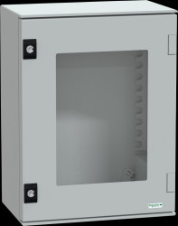 NSYPLM43TG Polyester enclosure, H 430 x W 330 x D 200 mm, trsp. door