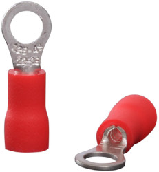 Insulated ring cable lug, 0.5-1.5 mm², 4.3 mm, M4, red, 22C441