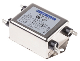 Filtr RFI 15 A RES5F 1-fazowy 1 mΩ 250V ac/dc 50/60 Hz 900 μH RS PRO Fast-On Montaż w obudowie