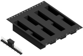 Pin header, 15 pole, pitch 2.54 mm, angled, black, SLLP5SMD05115ZBTR