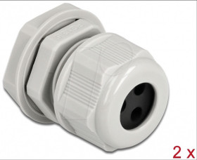 60376 Cable Gland PG13.5 for round cable with 3 cable entries gy 2 pcs