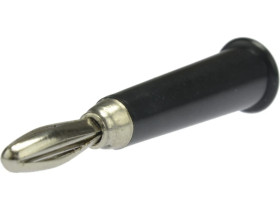 Wtyk głośnikowy typu BANAN lutowany prosty czarny