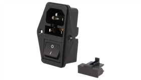 4304.6079Złącze Zasilające A Gniazdo Męskie 10A Iec 60320 Lutowanie