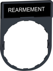 Label holder, printed with “REARMEMENT”, for Harmony XB4/XB5, ZBY0123
