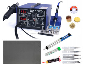 Stacja lutownicza WEP 872D+ flux 223 odsysacz mata 33x21cm
