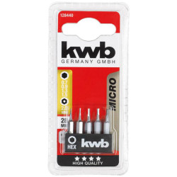 kwb 128440 Bit set 5 micro Bits TQ 60 steel 4mm Hex satin finish