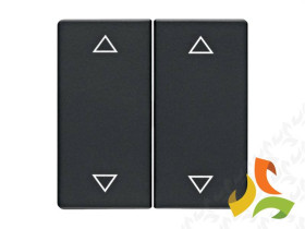 BERKER Q.1/Q.3/Q.7 Klawisz podwójny "STRZAŁKI" antracyt aksamit lakierowany 16446086 HAGER