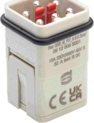 Pin contact insert, 3A, 5 pole, push-in, with PE contact, 09120055001