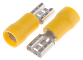 Konektor płaski Żeński 6.35 x 0.8mm 4 → 6 mm², 12 → 10 AWG długość 23.3mm Izolacja: Izolowane Cyna