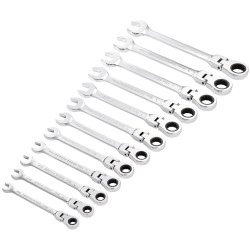 Draper 27733 HI-TORQ&#xAE; Metric Flexi Head Ratchet Spanner Set 12 Pcs