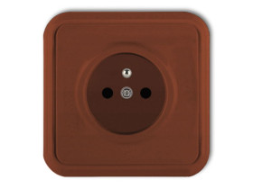 LIZA Gniazdo pojedyncze z uziemieniem brązowy 4GPT-1z KARLIK