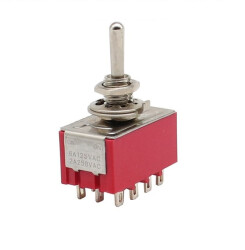 MTS-402 6A 4PDT ON-ON 12-Pin Toggle Switch