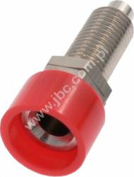 3113-RT Gniazdo półizolowane 4mm, mont.M6, przyłącze lutowane, czerwony, ELECTRO-PJP, 3113RT