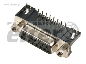 Złącze D-SUB 15PIN żeńskie szerokie do druku