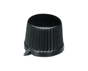 Pokrętło potencjometru oś: 6mm średnica: 19.9mm Wałek okrągły Czarny OKW