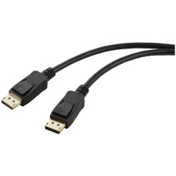 Renkforce RF-5771516 DisplayPort Cable Black PVC 2.00 m DisplayPort plugs